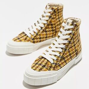 Good News Juice Houndstooth Tweed Platform High-Top Sneakers